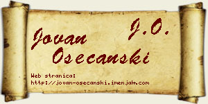 Jovan Osećanski vizit kartica